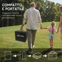Outsunny Tappeto per Esterno Pieghevole e Reversibile con Borsa di Trasporto, 182x274 cm Grigio Chiaro(m-4)