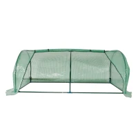 Outsunny Gewächshaus, Treibhaus mit Tür, Frühbeet, Pflanzenhaus, Pflanzenaufzucht, Stahl, Kunststoff, 200 x 100 x 80 cm, Grün(m-12)