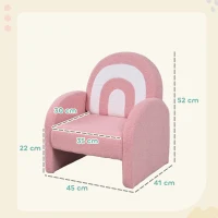 AIYAPLAY Poltrona para Crianças com Encosto em Forma de Arco-Íris Sofá para Crianças Tecido Suave em Borrego 45x41x52 cm Rosa(m-3)
