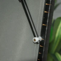 Outsunny Fauteuil de plage pour 2 personnes, incl. Coussins, rollo cervical et repose-pieds, résistant aux intempéries, gris clair(m-4)