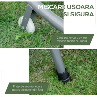 Outsunny Șezlong Dublu de Grădină cu 2 Locuri și Parasolar Reglabil, 200x175x134 cm, Gri(m-7)