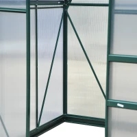 Outsunny Gewächshaus, Treibhaus, mit Dachfenster, Schiebetür, transparent, Polycarbonat+Aluminium, 190 x 192 x 201cm(m-15)