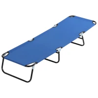 Outsunny Sonnenliege, 5-fach verstellbare Rückenlehne, schnelltrocknend, Metallrahmen, 190 x 56 x 28 cm, Blau(m-14)