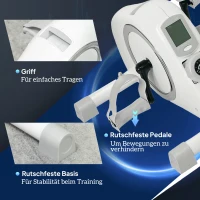 SPORTNOW Mini Entraîneur Domestique, Pédaliers Sous le Bureau, Exercices pour les Bras et les Jambes, 8 Niveaux de Résistance, Acier, Blanc(m-4)