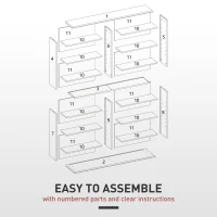 HOMCOM 16-Compartment Media Shelf - Black(m-7)