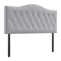 HOMCOM Tête de lit pour lit Rembourré Capitonné Tête de lit de lit en gris Peuplier Tissu Velours 185 x 8 x 134 cm(m-6)