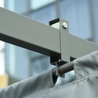 Outsunny pergolapaviljoen met verstelbaar stoffen dak weerbestendig waterafstotend zonwering polyester staalgrijs 3,6 x 3 x 2,43 m(m-9)