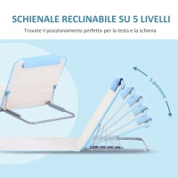 Outsunny Set 2 Lettini Prendisole Pieghevoli con Schienale Regolabile e Borsa, 48x134x36-45 cm, Beige(m-6)