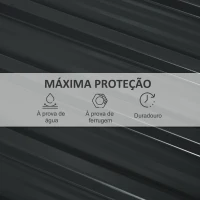 Outsunny Conjunto de 12 Painéis para Teto de Aço Galvanizado Chapas Perfiladas de Teto 7m² para Abrigo de Ferramentas 129x45cm Cinzento Escuro(m-6)