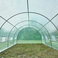 Outsunny Foliengewächshaus Tomatengewächshaus Treibhaus Folientunnel Frühbeet mit Fenster Grün 595 x 300 x 200 cm(m-9)