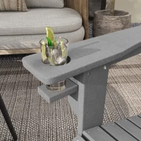 Outsunny Chaise de Jardin, Design Ergonomique, Résistante aux Intempéries, HDPE, Gris, 75 x 87 x 90 cm(m-4)