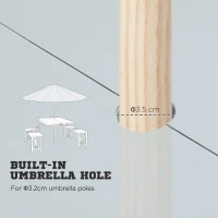 Outsunny Folding Picnic Table with 4 Seats and Umbrella Hole - Grey(m-6)