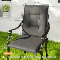 Outsunny 4er Set Sitzkissen 108 x 50 x 5 cm Stuhlkissen mit Bändern, Outdoor Indoor Sitzauflage Hellgrau(m-3)