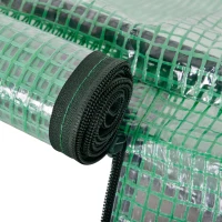 Outsunny Gewächshaus, Treibhaus mit Tür, Frühbeet, Pflanzenhaus, Pflanzenaufzucht, Stahl, Kunststoff, 200 x 100 x 80 cm, Grün(m-10)