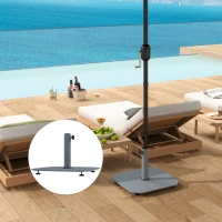 Outsunny Support de parasol en métal 18,5 kg avec roulettes, support de parasol carré pour parasol 32/38/48mm(m-5)
