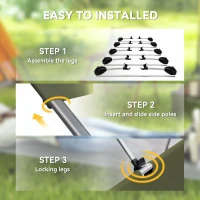 Outsunny Lightweight Camping Bed, Aluminium Portable Camp Cot w/ Strong Support 150kg and Carry Bag for Camping, Dark Green(m-5)