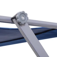 Outsunny Sonnenliege mit Sonnenschutz, klappbar, verstellbare Rückenlehne, Metallrahmen, 187 x 58 x 36 cm, Blau(m-10)