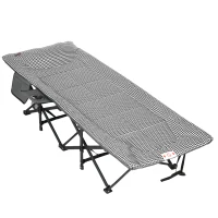 Outsunny Sonnenliege, klappbar, 1 Seitentasche, 1 Getränkehalter, 68 cm x 186 cm x 48 cm, Schwarz + Weiß(m-13)