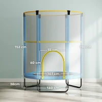 AIYAPLAY Kindertrampolin, filet de sécurité, jambes antidérapantes, entrée à glissière, coloré(m-3)