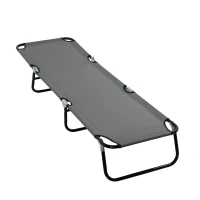Outsunny Sonnenliege, 5-fach verstellbare Rückenlehne, schnelltrocknend, Metallrahmen, 188 x 56 x 28 cm, Grau(m-13)