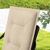 Outsunny Zestaw 4 Beżowych Poduszek na Krzesła 108 x 50 x 5 cm z Taśmami do Wewnątrz i Na Zewnątrz(m-9)