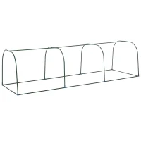 Outsunny Foliengewächshaus, drei aufrollbare Türen, robuste Plane, Stahlrahmen, grün, 2,95 x 1 x 0,8 m(m-14)
