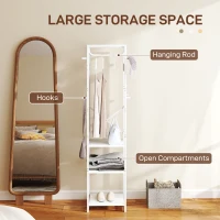 HOMCOM Multi-Storage Clothes Rack - White(m-4)