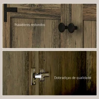 HOMCOM Armário de Cozinha Armário de Arrumação com 2 Portas e Prateleiras Ajustáveis 78x31,5x182 cm Marrom Acinzentado(m-8)