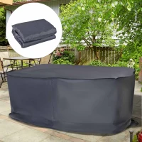 Outsunny Garden Furniture Cover, Waterproof Windproof 420D Heavy Duty Oxford Fabric    Rattan Furniture Cover, Rectangular Outdoor Table Chair Set Cover, 235 x 135 x 94cm(m-14)