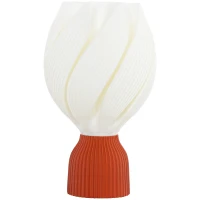 HOMCOM Candeeiro de Mesa com Ecrã de Impressão 3D Candeeiro de Mesa com Desenho de Pétalas com Luz Quente Ø16,5x28 cm Branco(m-11)