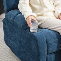 HOMCOM Fauteuil Relaxant avec Repose-pieds, Fauteuil inclinable, pivotant, jusqu'à 150 kg, Cadre en acier, 88x96x108cm, Bleu foncé(m-5)