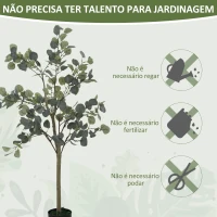 HOMCOM Eucalipto Artificial 150 cm Planta Artificial Decorativa Grande Árvore Artificial de Interior com 230 Folhas Verde(m-7)