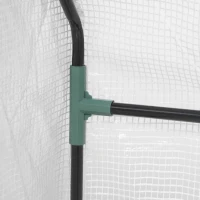 Outsunny Mini Gewächshaus, Treibhaus, 2 Reißverschlusstüren, reißfeste Folie, Metallrahmen, 1,8 x 1 x 1 m, Weiß(m-11)