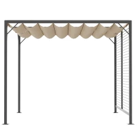 Outsunny paviljoen, pergola met verstelbaar stoffen dak(m-7)