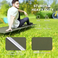 Outsunny Lightweight Camping Bed, Aluminium Portable Camp Cot w/ Strong Support 150kg and Carry Bag for Camping, Dark Green(m-4)
