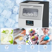 HOMCOM Commercial Ice Maker with 4kg Ice Storage - Silver Tone(m-8)