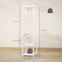 HOMCOM Multi-Storage Clothes Rack - White(m-3)