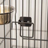PawHut Gaiola para Pássaros com Rodas Bandeja Amovível Portas Comedouro Poleiro e Prateleira Inferior 50x49x137 cm Preto(m-8)