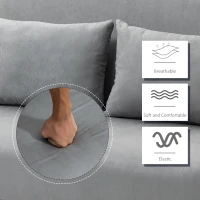 HOMCOM Sofa dwuosobowe z funkcją spania, pojedyncze łóżko z poduszką, aksamit(m-7)