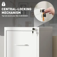 HOMCOM Four-Drawer Modern Steel Filing Cabinet - White(m-5)