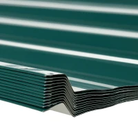 Outsunny Conjunto de 12 Painéis para Teto de Aço Galvanizado Chapas Perfiladas de Teto 7m² para Abrigo de Ferramentas 129x45cm Verde(m-9)