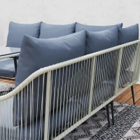 Outsunny Six-Piece Rattan Strong Garden Sofa Set - Grey(m-9)