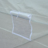 Outsunny Tunnelgewächshaus, 6 aufrollbare Fenster, Tür mit Reißverschluss, reißfeste Folie, Metallrahmen, 3,5 x 3 x 2 m, weiß(m-10)