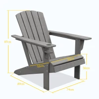 Outsunny Chaise de Jardin, Design Ergonomique, Résistante aux Intempéries, HDPE, Gris, 75 x 87 x 90 cm(m-3)