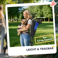 PawHut Huisdierwagen met Veiligheidsriemen en Netvensters, 76L x 44B x 103H cm - Donkerblauw(m-5)