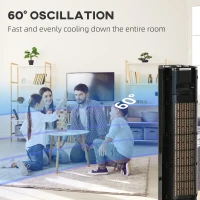 HOMCOM Nine Setting Tower Fan Humidifier, with Ice Boxes - Black(m-8)