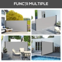 Outsunny Paravan Lateral Retractabil 400x180 cm Gri(m-7)