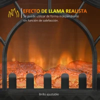 HOMCOM Chimenea Eléctrica 1000W/2000W con Temperatura Ajustable Protección contra Sobrecalentamiento 55x31x58 cm Negro(m-4)