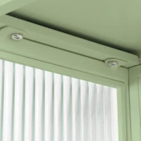 Dulap modern cu uși din sticlă, două niveluri de spațiu închis, raft deschis și suport pentru prosoape, 70x23x78 cm, Verde(m-6)