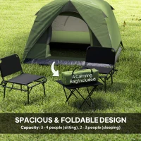 Outsunny 3-4 Person Camping Tent, Easy Set Up Waterproof Dome Tent with Sewn-in Groundsheet, Mesh Windows, Pocket and Hook for Camping, Hiking, Backpacking, Olive Green and Grey(m-4)
